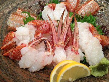 毛ガニの刺身